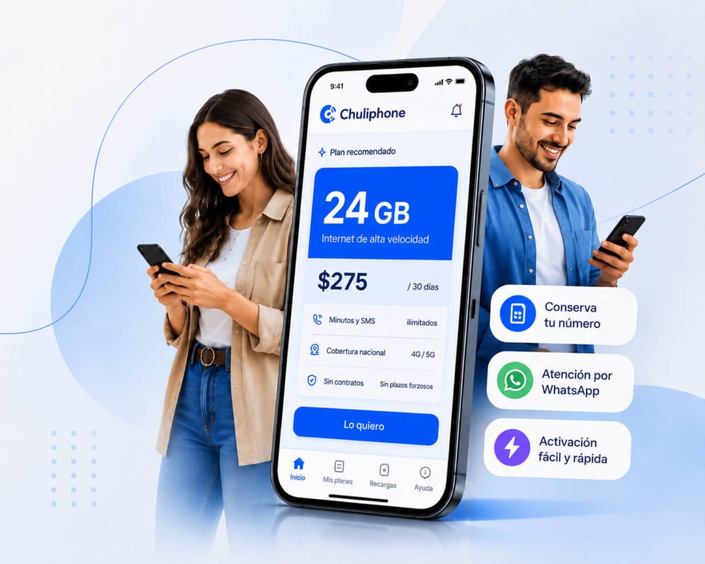 Planes de internet móvil Chuliphone con más datos, sin contratos y ayuda para elegir el plan ideal en México